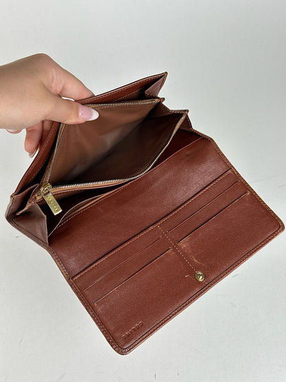 Vintage Celine Triomphe leather ID holder, card holder beige