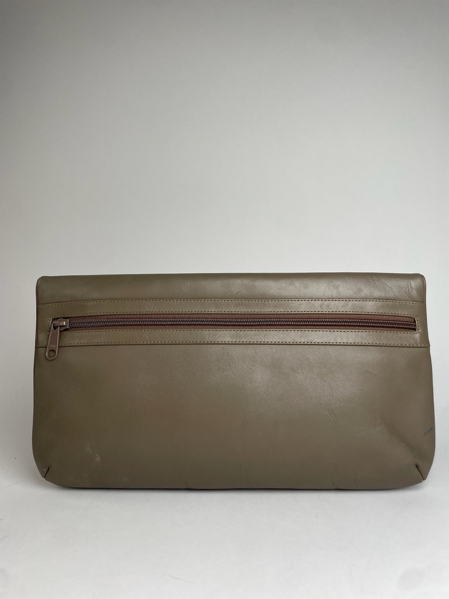 Vintage Givenchy Leather Clutch Grey Brown