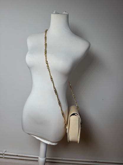 Sac vintage en cuir beige Céline Paris