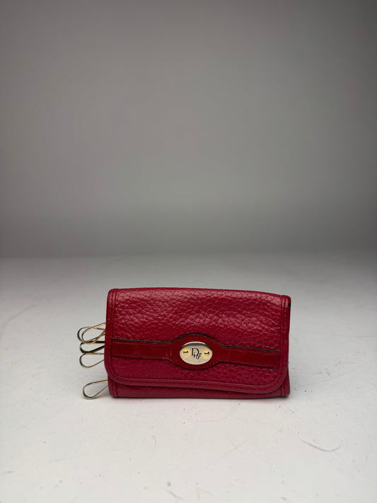 Vintage Dior Leather Key Holder Red
