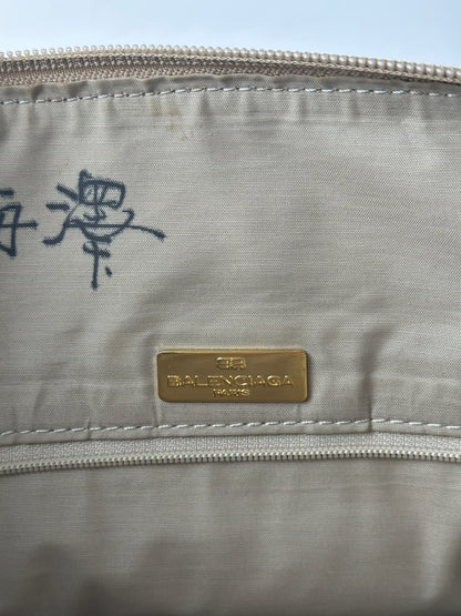 Vintage Balenciaga Suede Patent Leather Bag Purple Brown