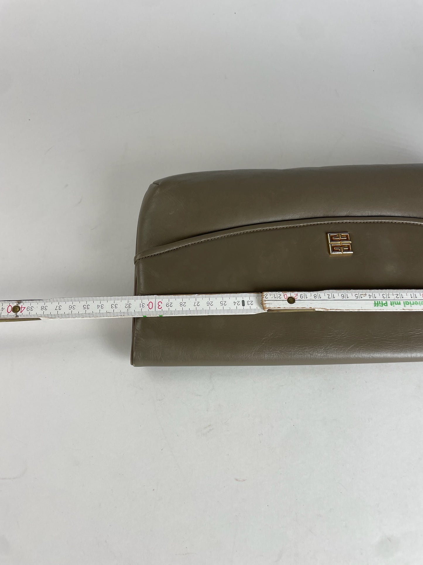 Vintage Givenchy Leather Clutch Grey Brown