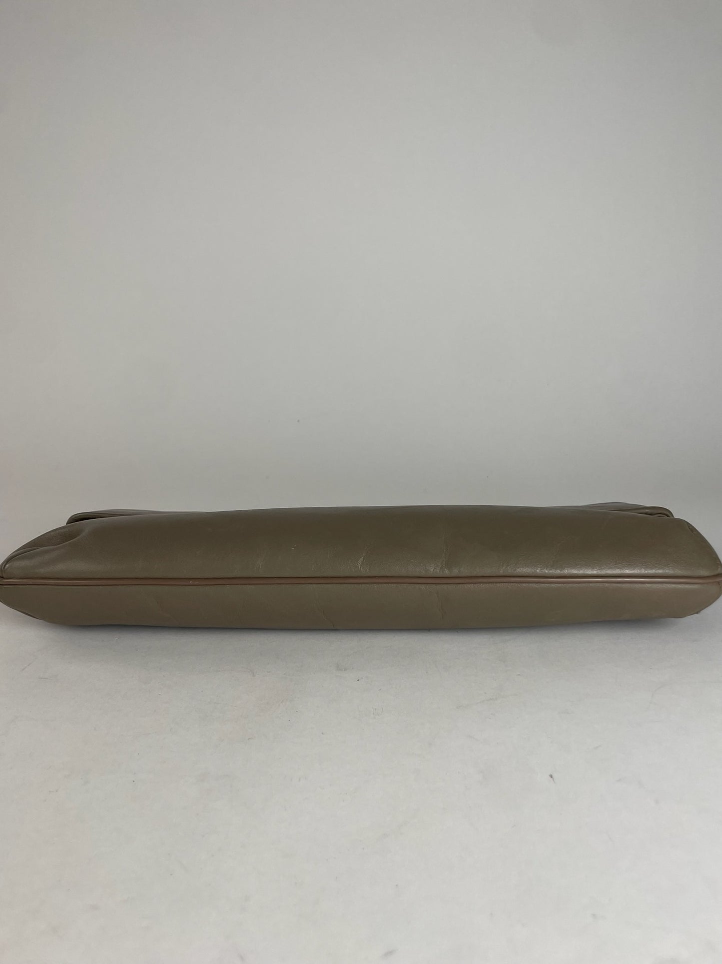 Vintage Givenchy Leather Clutch Grey Brown