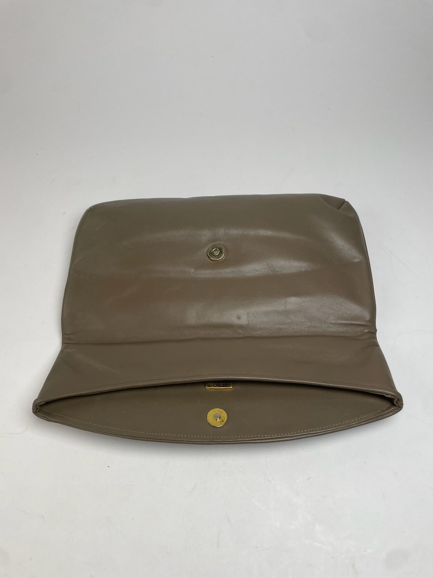 Vintage Givenchy Leather Clutch Grey Brown