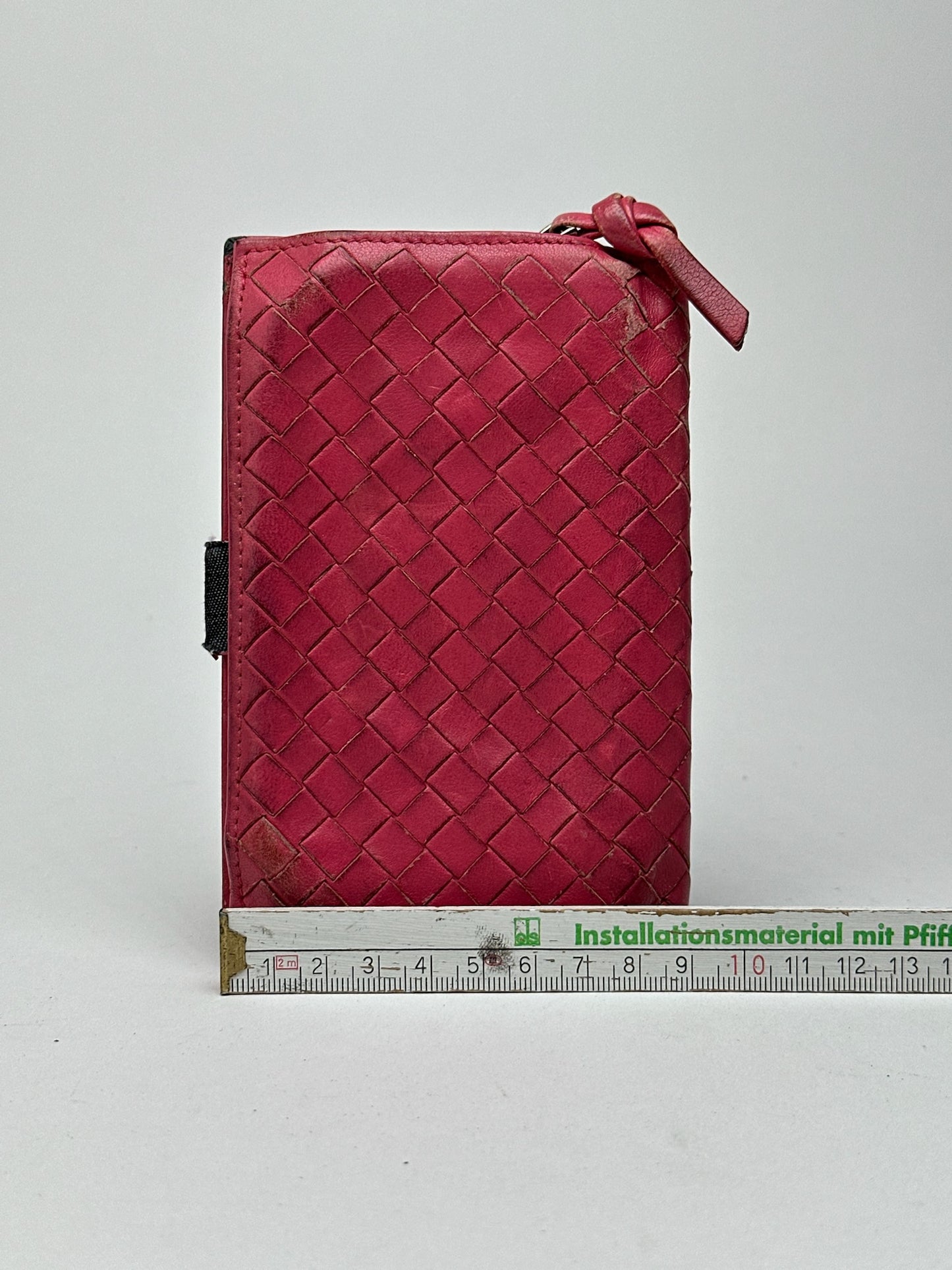 Vintage Bottega Veneta Intreciato wallet red