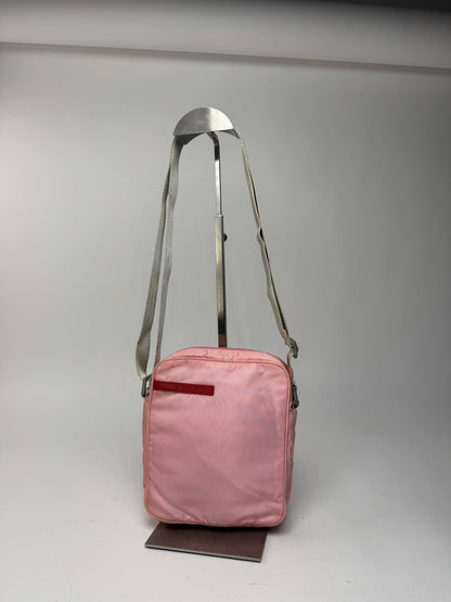 Sac Prada Sport vintage à 2 voies en polyester rose