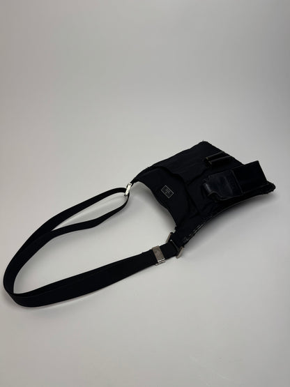 Vintage Gucci Multiway Leather Polyester Bag Black