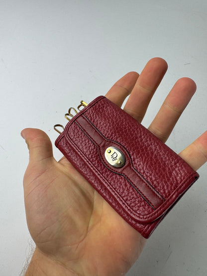 Vintage Dior Leather Key Holder Red