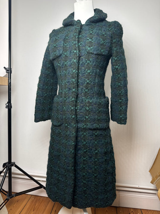 Vintage Marni Wool Trenchcoat Blue Green