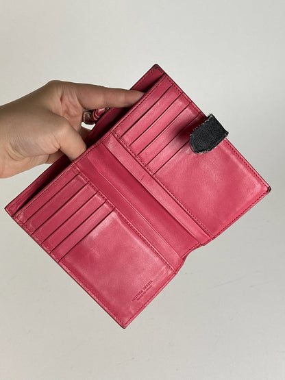 Vintage Bottega Veneta Intreciato wallet red