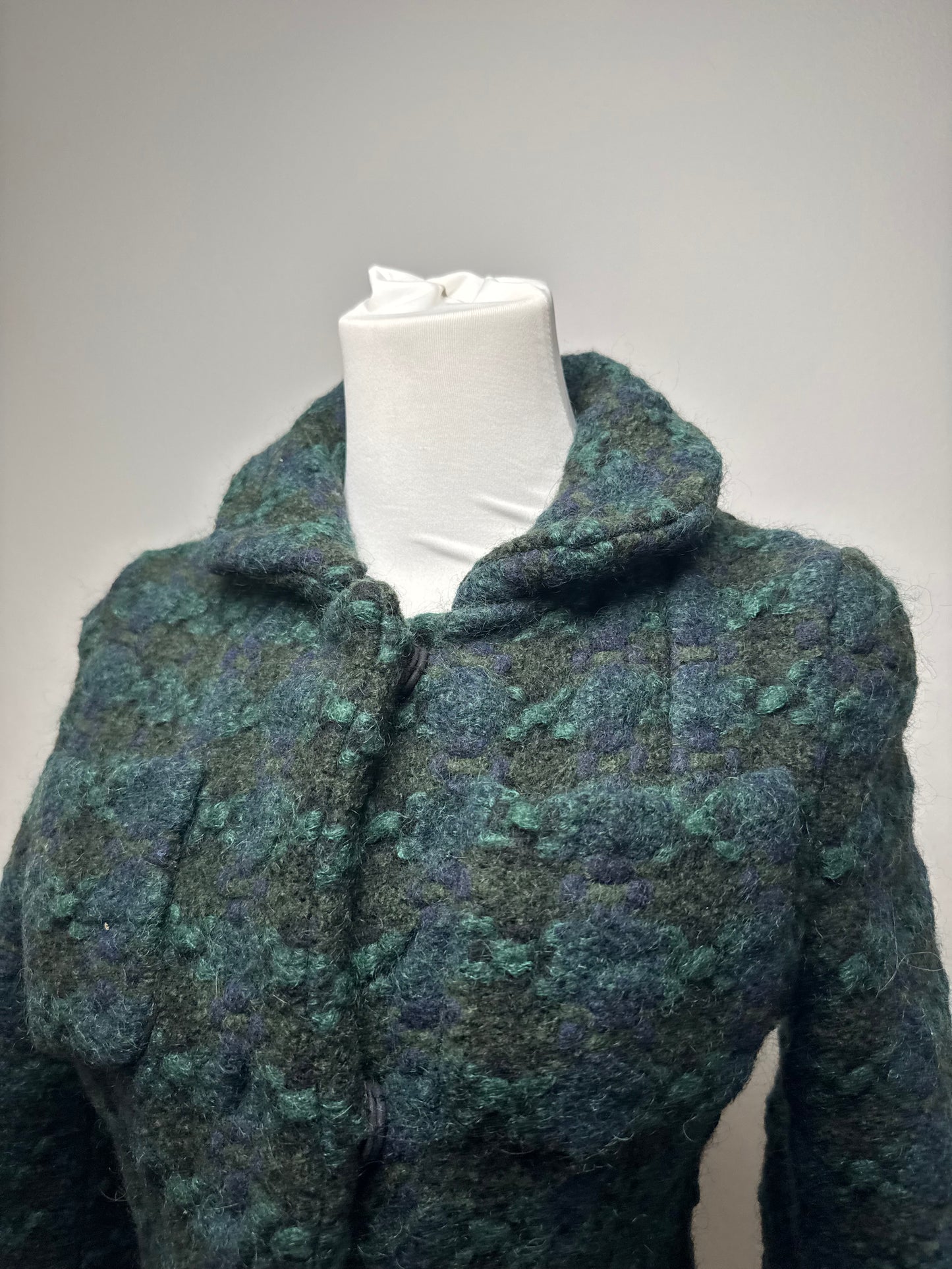 Vintage Marni Wool Trenchcoat Blue Green