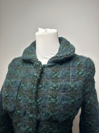 Vintage Marni Wool Trenchcoat Blue Green