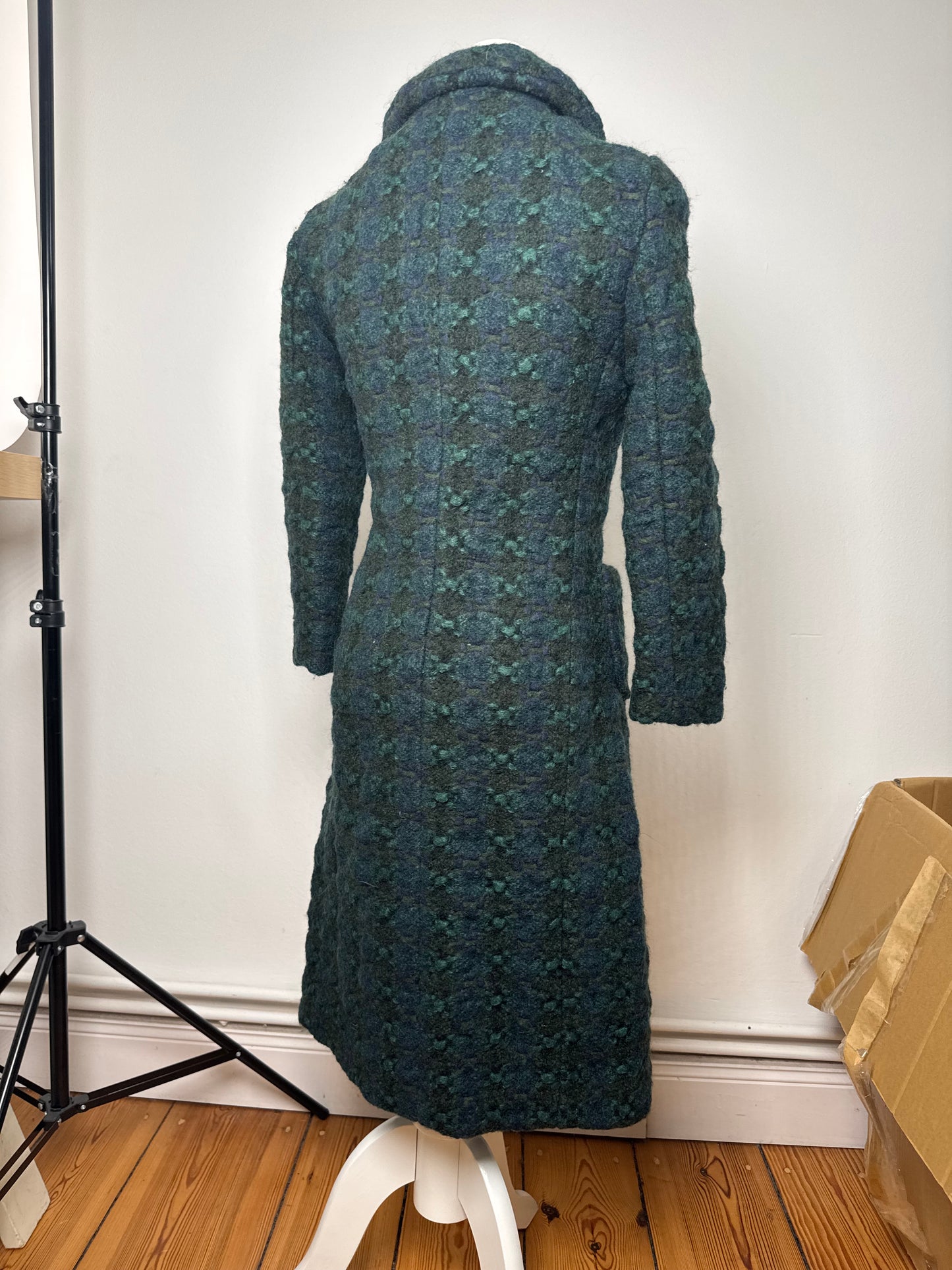Vintage Marni Wool Trenchcoat Blue Green