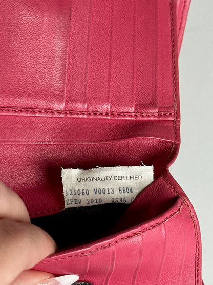 Vintage Bottega Veneta Intreciato wallet red