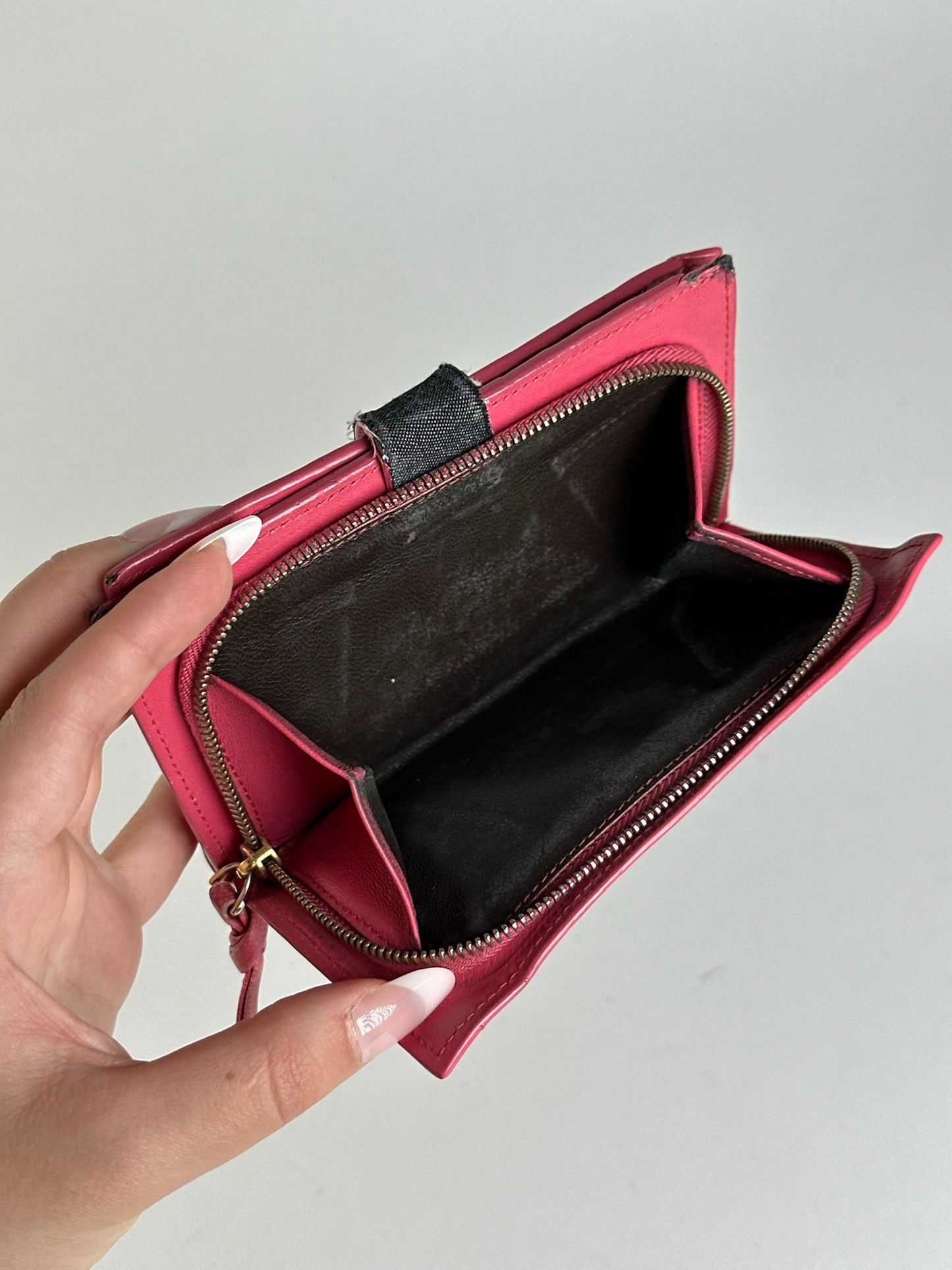 Vintage Bottega Veneta Intreciato wallet red