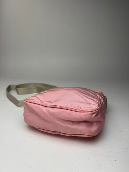 Sac Prada Sport vintage à 2 voies en polyester rose