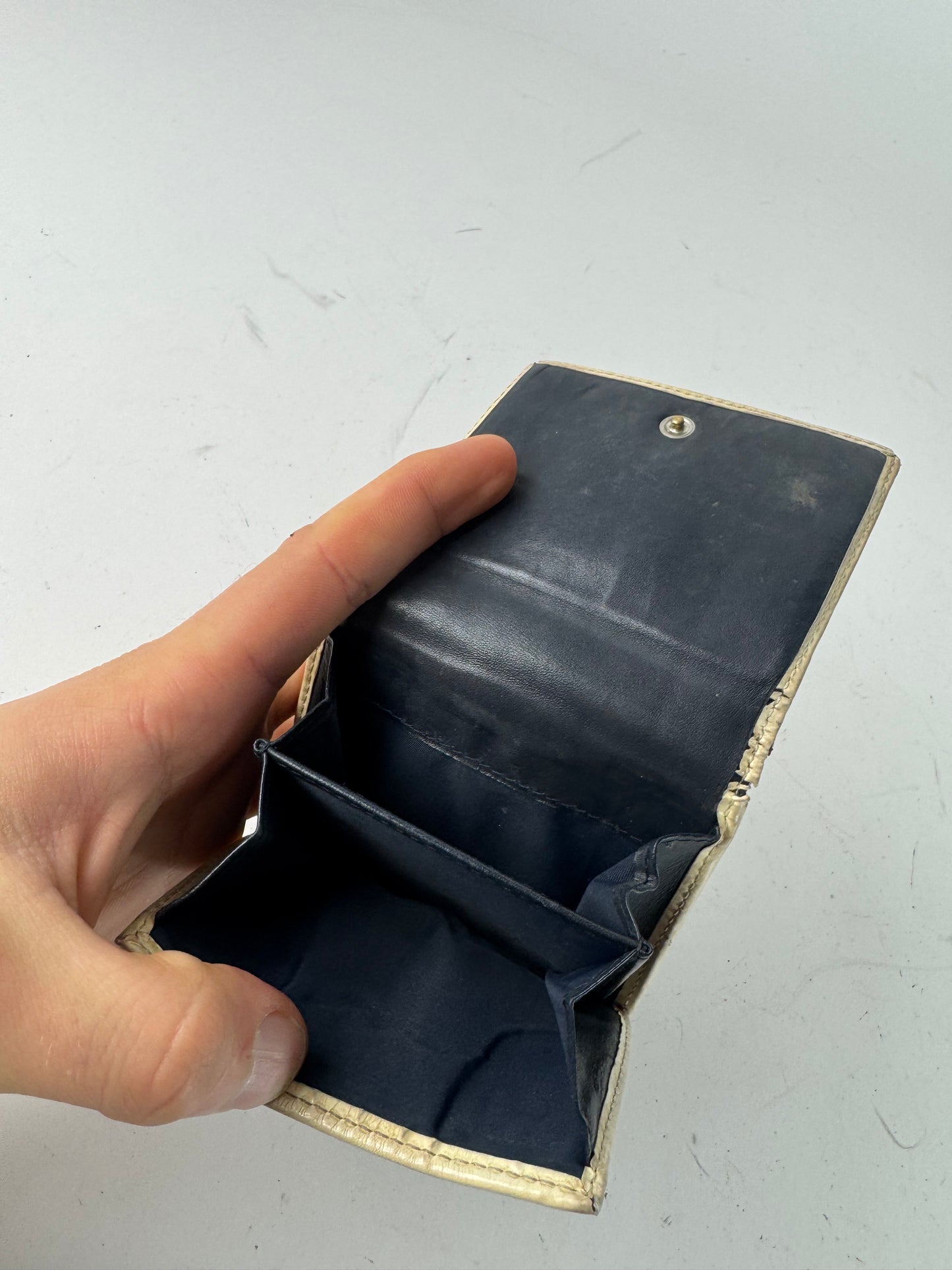 Vintage Dior Oblique Monogram Leather Wallet blue White