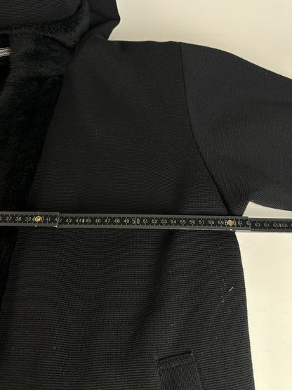 Vintage Yves Saint Laurent Wool Fur Trim Coat Black M