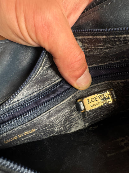 Vintage Loewe Madrid Leather bag navy