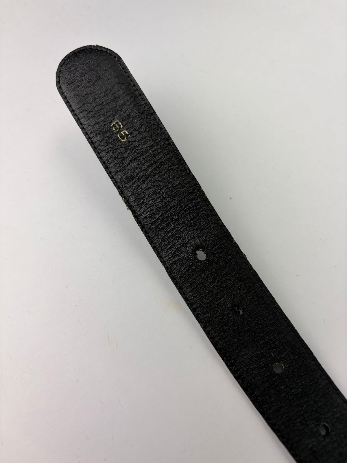 Vintage Celine Leather Belt Black Gold Buckle