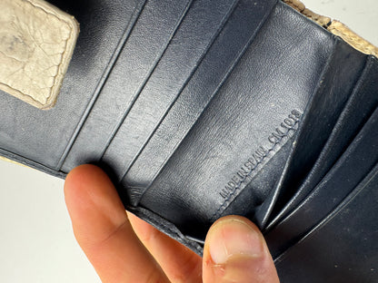 Vintage Dior Oblique Monogram Leather Wallet blue White