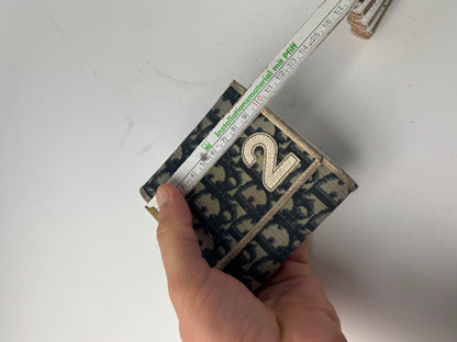 Vintage Dior Oblique Monogram Leather Wallet blue White