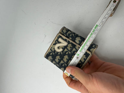 Vintage Dior Oblique Monogram Leather Wallet blue White