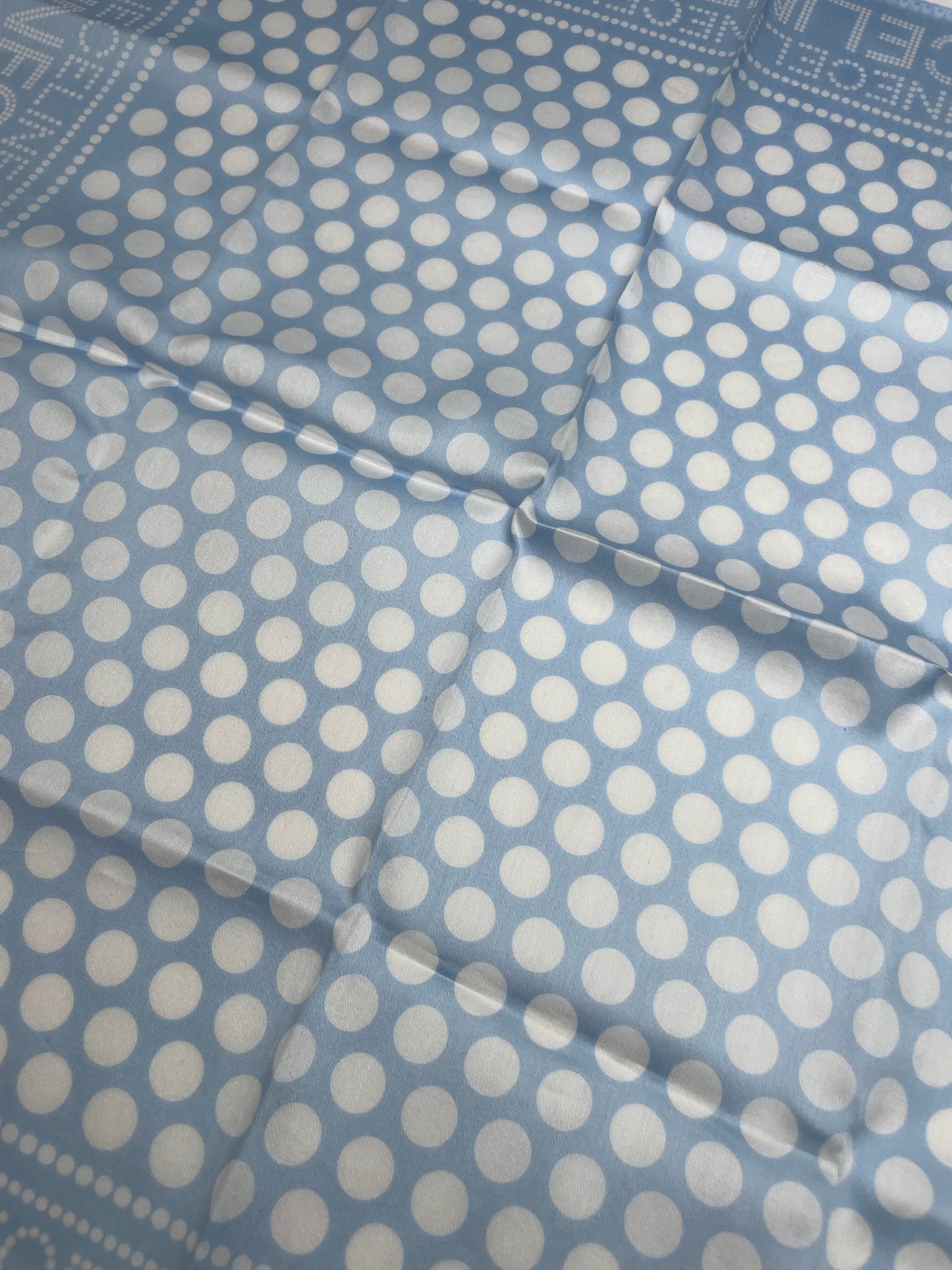 Vintage Celine Monogram Scarf Babyblue White