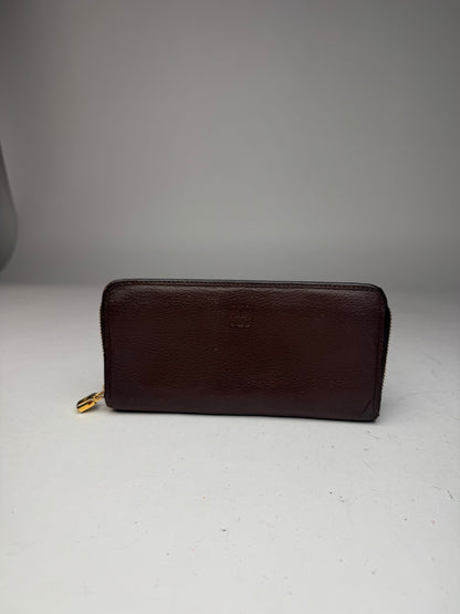 Vintage Loewe Madrid Ziyppy Leather Wallet Brown