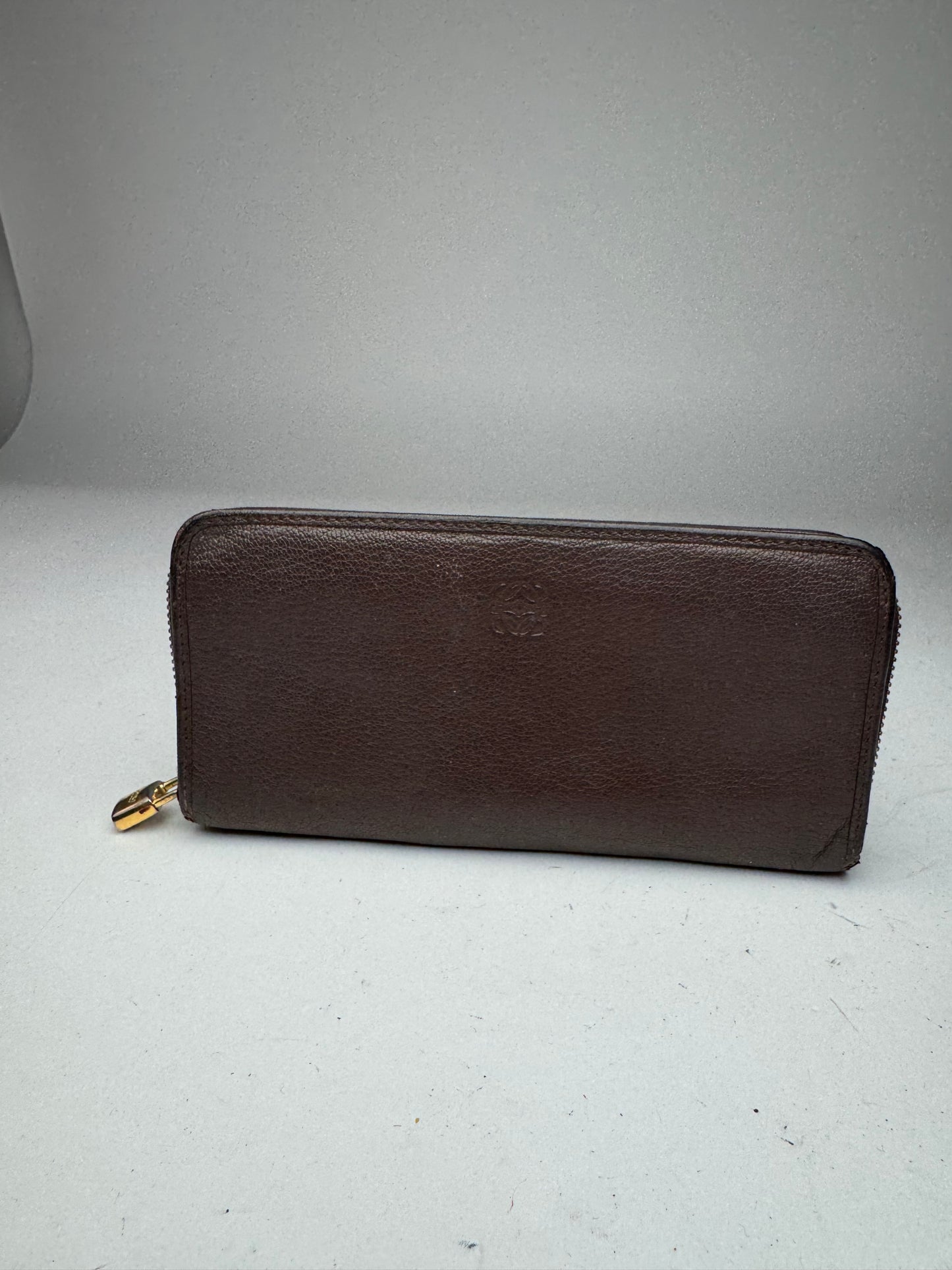 Vintage Loewe Madrid Ziyppy Leather Wallet Brown