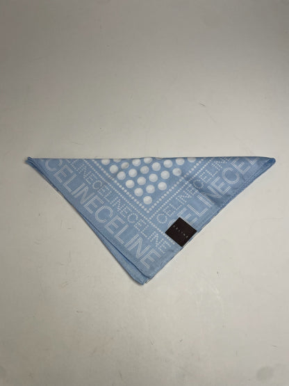 Vintage Celine Monogram Scarf Babyblue White