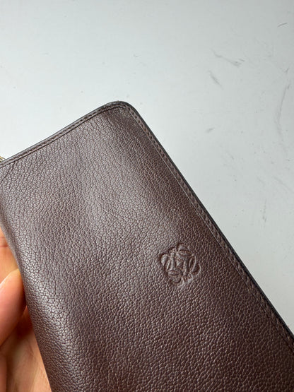 Vintage Loewe Madrid Ziyppy Leather Wallet Brown