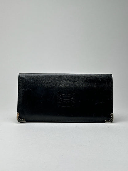 Vintage Cartier leather ID holder black