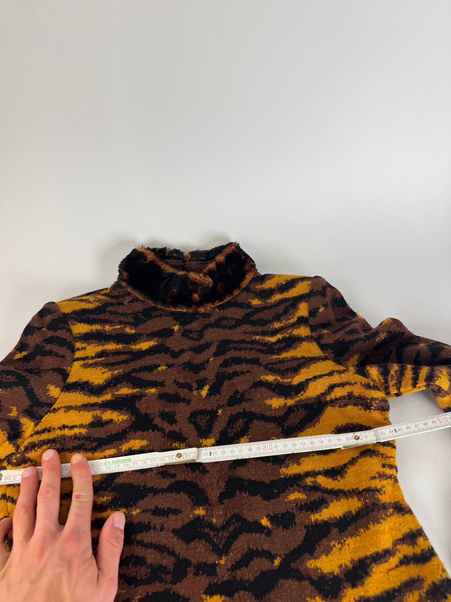 Vintage Yves Saint Laurent Leopard Sweather Brown Yellow M