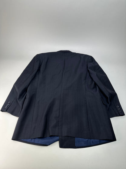 Vintage Balenciaga Pinstripe Wool Suit Navy Early 2000s