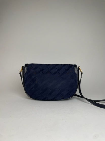 Vintage Balenciaga Monogram Bag Navy Black