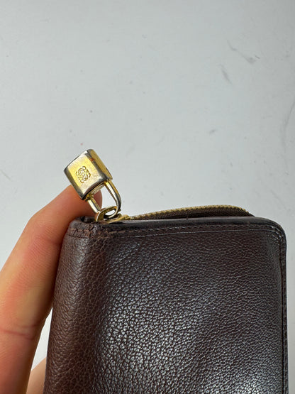 Vintage Loewe Madrid Ziyppy Leather Wallet Brown