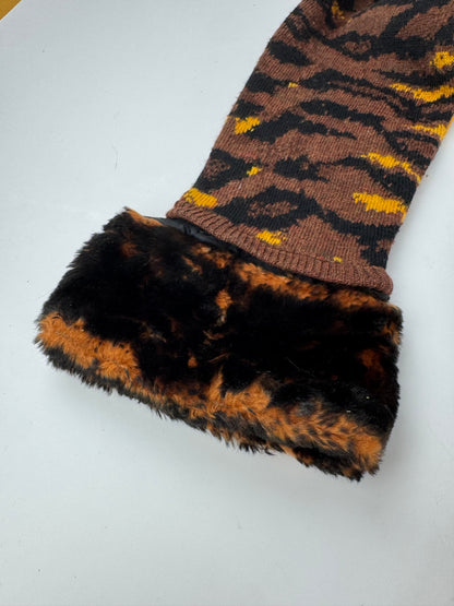 Vintage Yves Saint Laurent Leopard Sweather Brown Yellow M