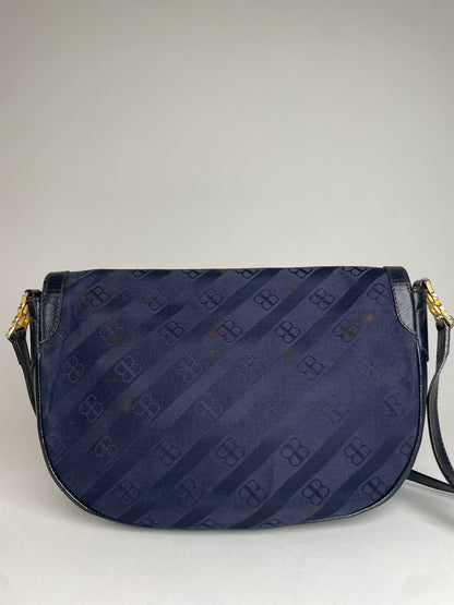 Vintage Balenciaga Monogram Bag Navy Black