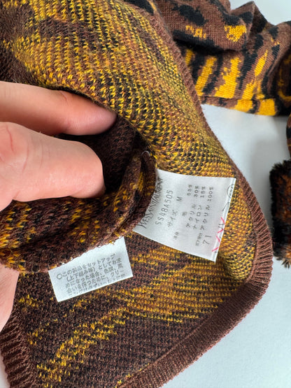 Vintage Yves Saint Laurent Leopard Sweather Brown Yellow M