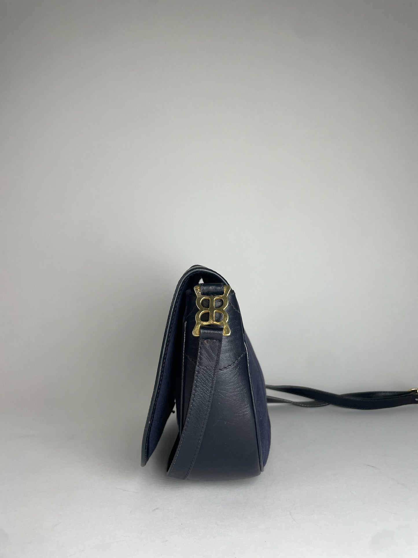 Vintage Balenciaga Monogram Bag Navy Black