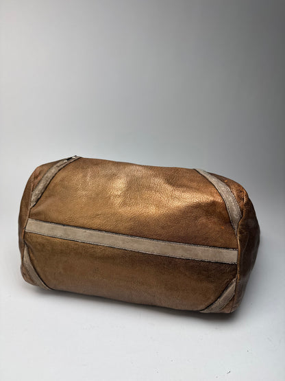 Vintage Chloe Gold Brown leather shopper metallic