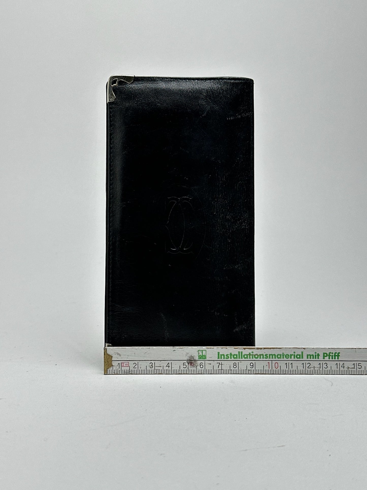 Vintage Cartier leather ID holder black