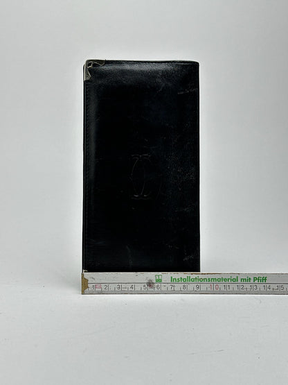 Vintage Cartier leather ID holder black