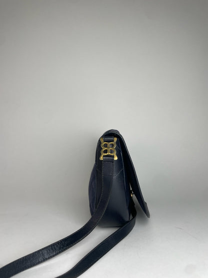 Vintage Balenciaga Monogram Bag Navy Black