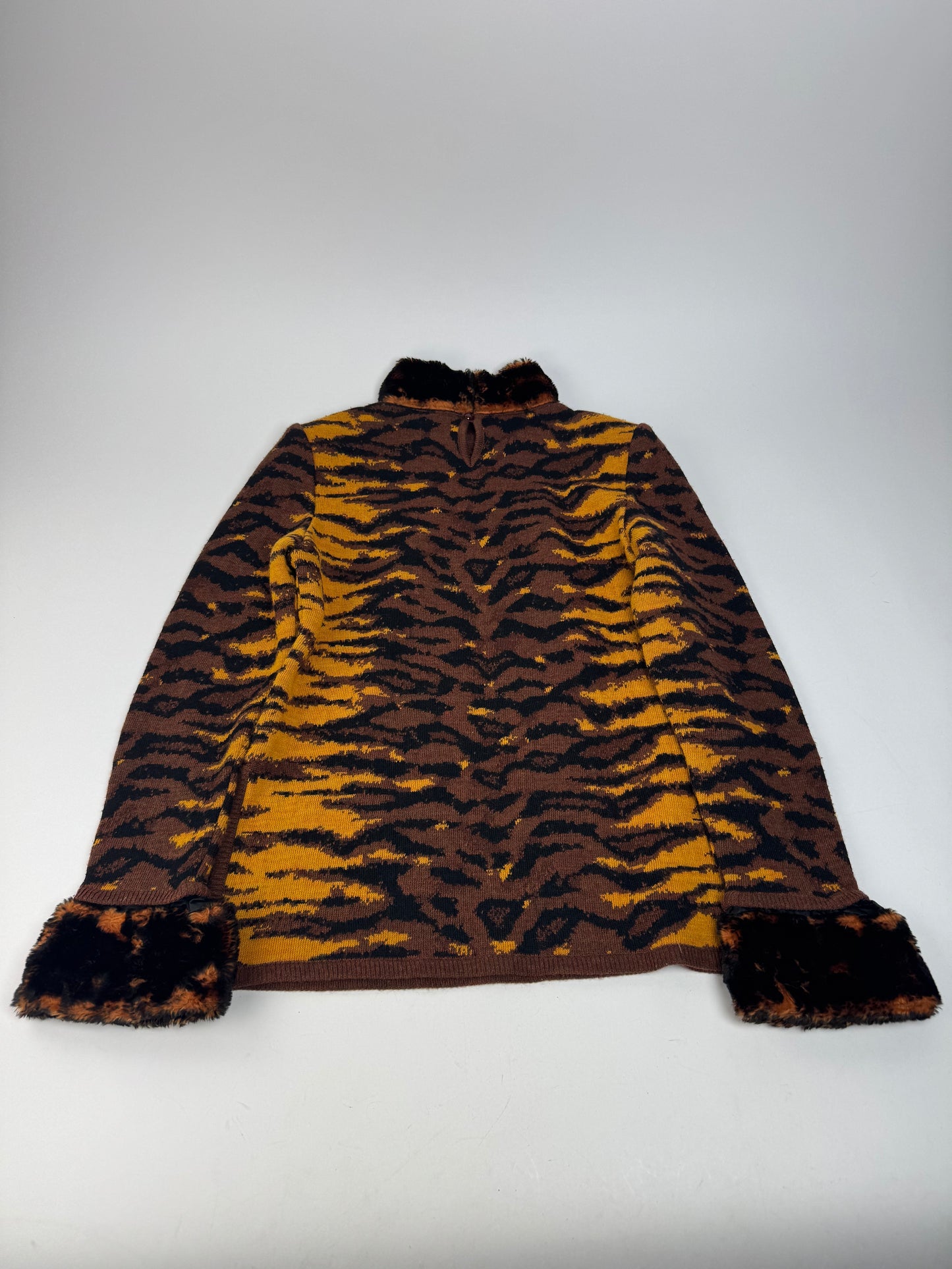 Vintage Yves Saint Laurent Leopard Sweather Brown Yellow M