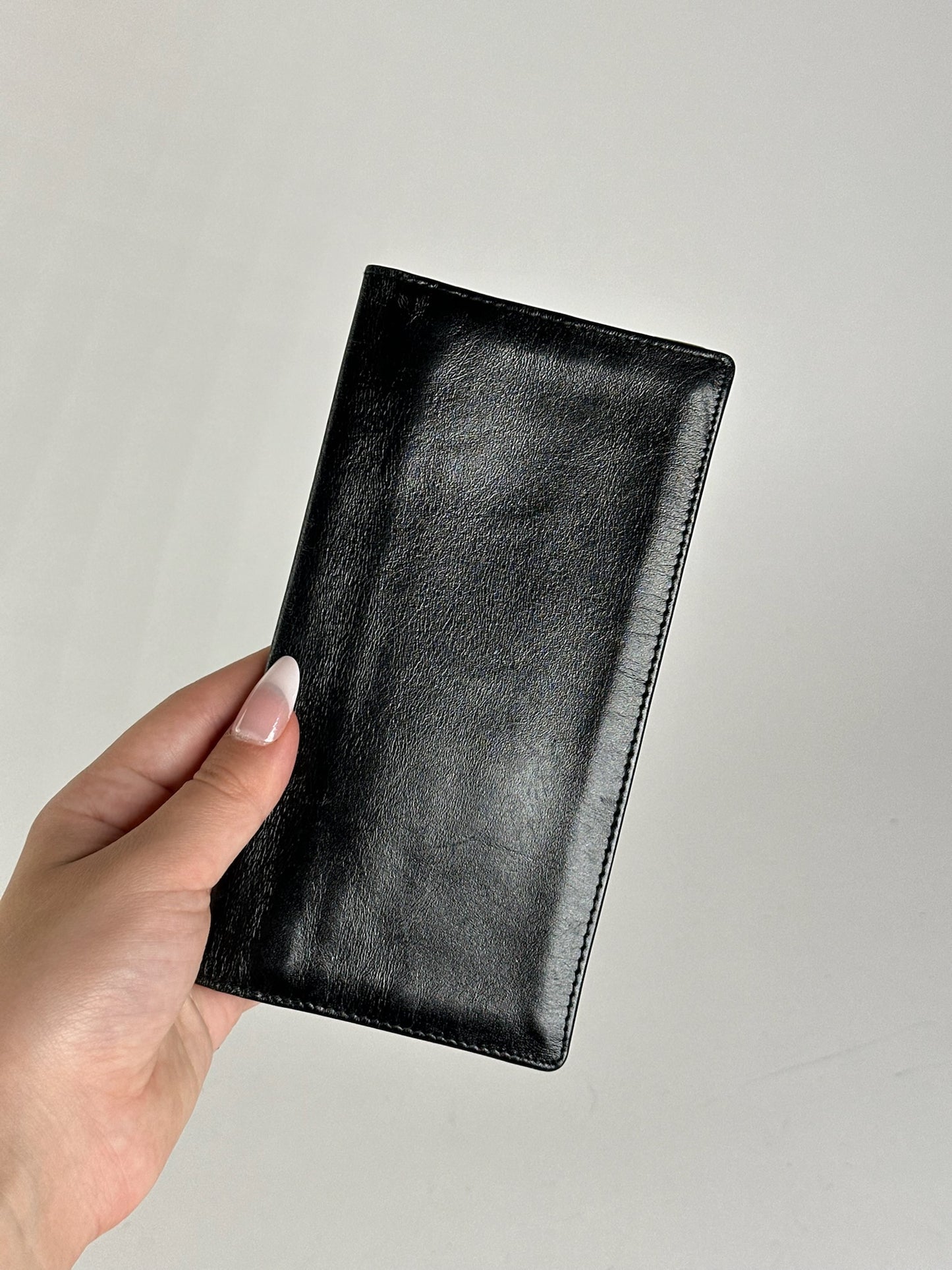 Vintage Cartier leather ID holder black