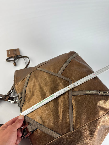 Vintage Chloe Gold Brown leather shopper metallic