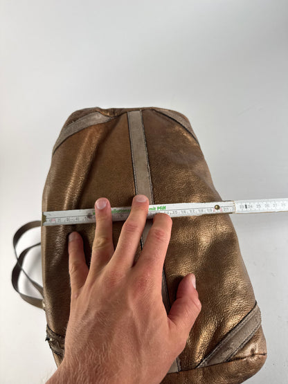 Vintage Chloe Gold Brown leather shopper metallic