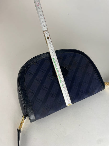 Vintage Balenciaga Monogram Bag Navy Black